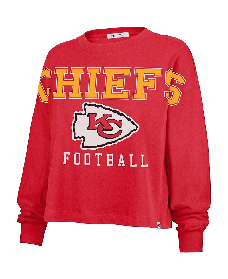 '47 Brand Women's Red Kansas City Chiefs Outreach Oversized Long Sleeve T-Shirt