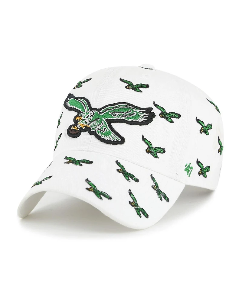 '47 Brand Men's and Women's White Philadelphia Eagles Confetti Clean Up Adjustable Hat