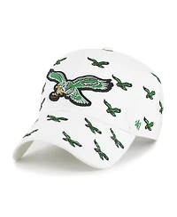 '47 Brand Men's and Women's White Philadelphia Eagles Confetti Clean Up Adjustable Hat