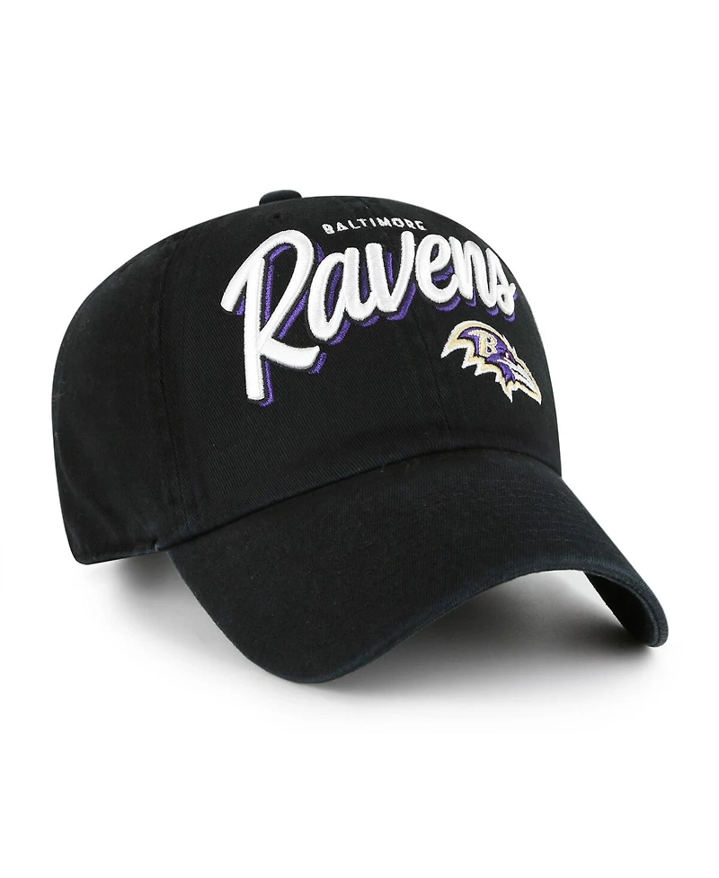'47 Brand Women's Black Baltimore Ravens Ariana Clean Up Adjustable Hat