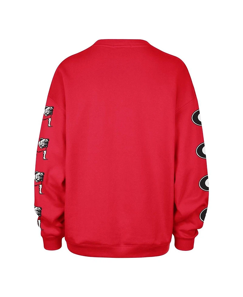 '47 Brand Women's Red Georgia Bulldogs Go Big Oversized Pullover Sweatshirt