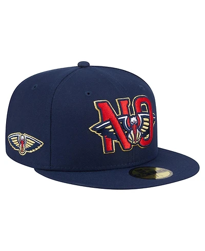 New Era Men's Navy New Orleans Pelicans Deceptor 59FIFTY Fitted Hat