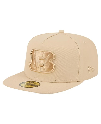 New Era Men's Light Beige Cincinnati Bengals Color Pack A-Frame 59FIFTY Fitted Hat