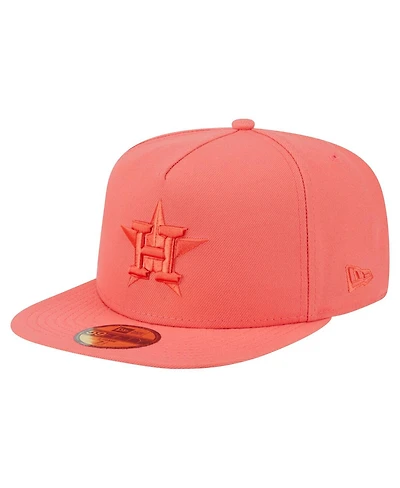 New Era Men's Coral Houston Astros Color Pack A-Frame 59FIFTY Fitted Hat
