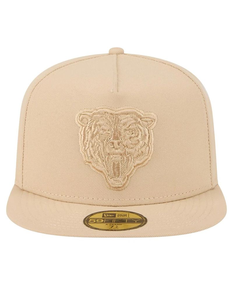 New Era Men's Light Beige Chicago Bears Color Pack A-Frame 59FIFTY Fitted Hat