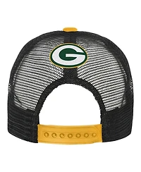 Outerstuff Big Boys and Girls White/Gold Green Bay Packers Modern Fan Trucker Adjustable Hat