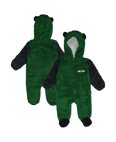 Outerstuff Baby Boys and Girls Green New York Jets Stay Napping Fleece Bunting Full-zip Sleeper