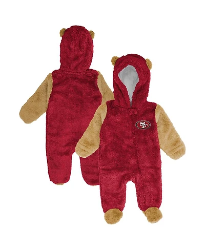 Outerstuff Baby Boys and Girls Scarlet San Francisco 49ers Stay Napping Fleece Bunting Full-zip Sleeper