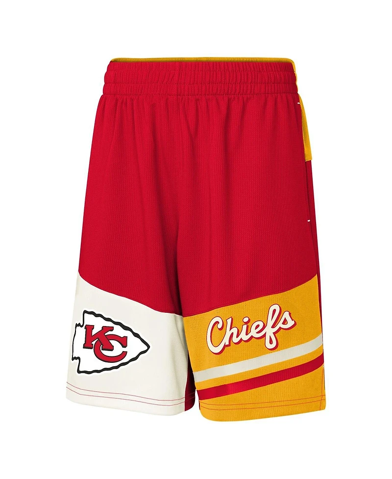 Outerstuff Big Boys and Girls Red Kansas City Chiefs Fandemonium Mesh Shorts