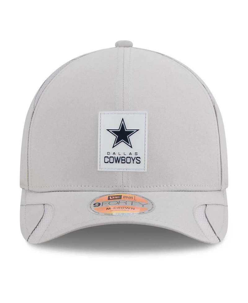 New Era Men's Gray Dallas Cowboys 2025 Sideline M-Crown 9FORTY Adjustable Hat