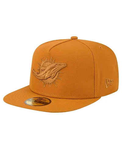 New Era Men's Brown Miami Dolphins Color Pack A-Frame 59FIFTY Fitted Hat