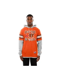 New Era Men's Orange Cincinnati Bengals Twofer Layered Long Sleeve Hoodie T-Shirt