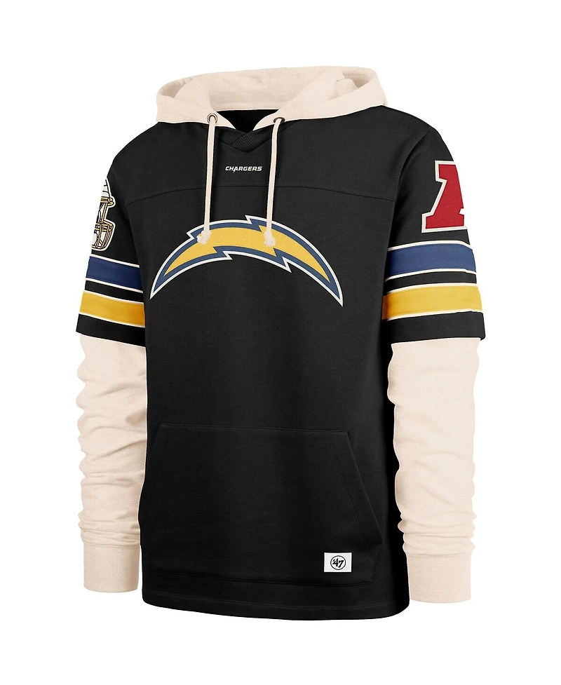 '47 Brand Men's Black Los Angeles Chargers Split Zone Cornerback Duo Hoodie