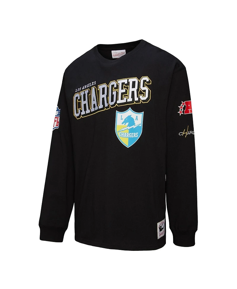 Mitchell & Ness Men's Black Los Angeles Chargers Training Camp Vintage Logos Long Sleeve T-Shirt