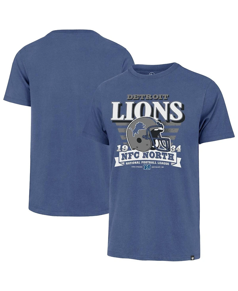 '47 Brand Men's Blue Detroit Lions Stripe Splash Franklin Throwback T-Shirt