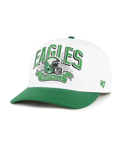 '47 Brand Big Boys and Girls White/Kelly Green Philadelphia Eagles Prime Play Hitch Adjustable Hat