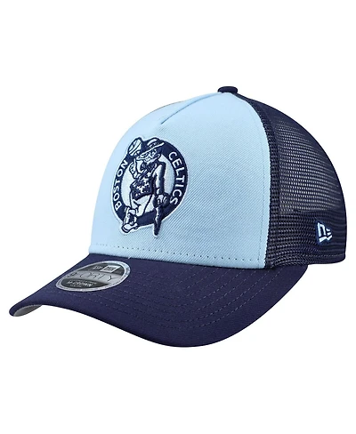 New Era Big Boys and Girls Light Blue Boston Celtics Colorpack 9FORTY A-Frame Trucker Adjustable Hat