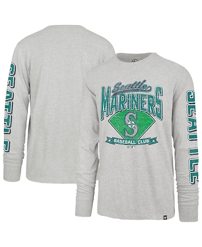 '47 Brand Men's Gray Seattle Mariners Fair Ball Franklin Long Sleeve T-Shirt