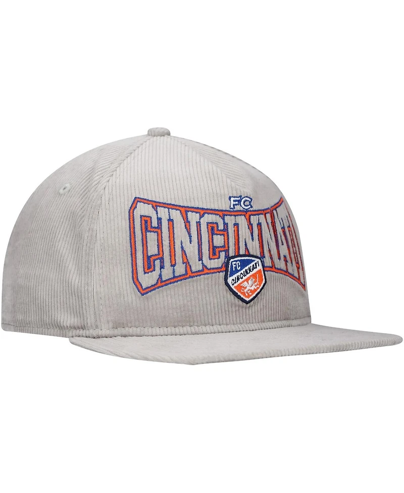New Era Men's Gray Fc Cincinnati Corduroy Golfer Adjustable Hat