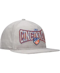 New Era Men's Gray Fc Cincinnati Corduroy Golfer Adjustable Hat