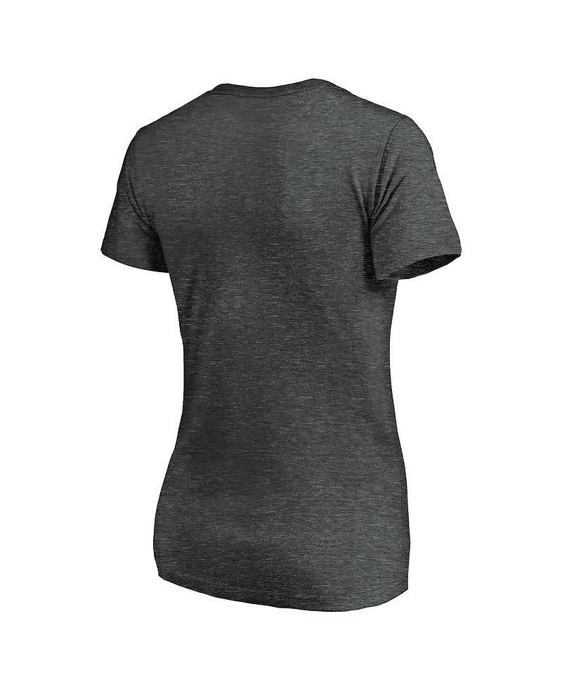 Fanatics Women's Heather Charcoal Edmonton Oilers 2025 Western Conference Champions Locker Room Plus Size V-Neck T-Shirt