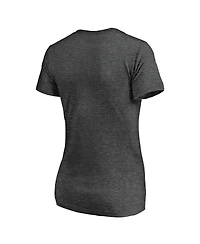 Fanatics Women's Heather Charcoal Edmonton Oilers 2025 Western Conference Champions Locker Room Plus Size V-Neck T-Shirt