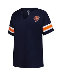 Fanatics Women's Navy Chicago Bears Plus Redzone Notch Neck T-Shirt