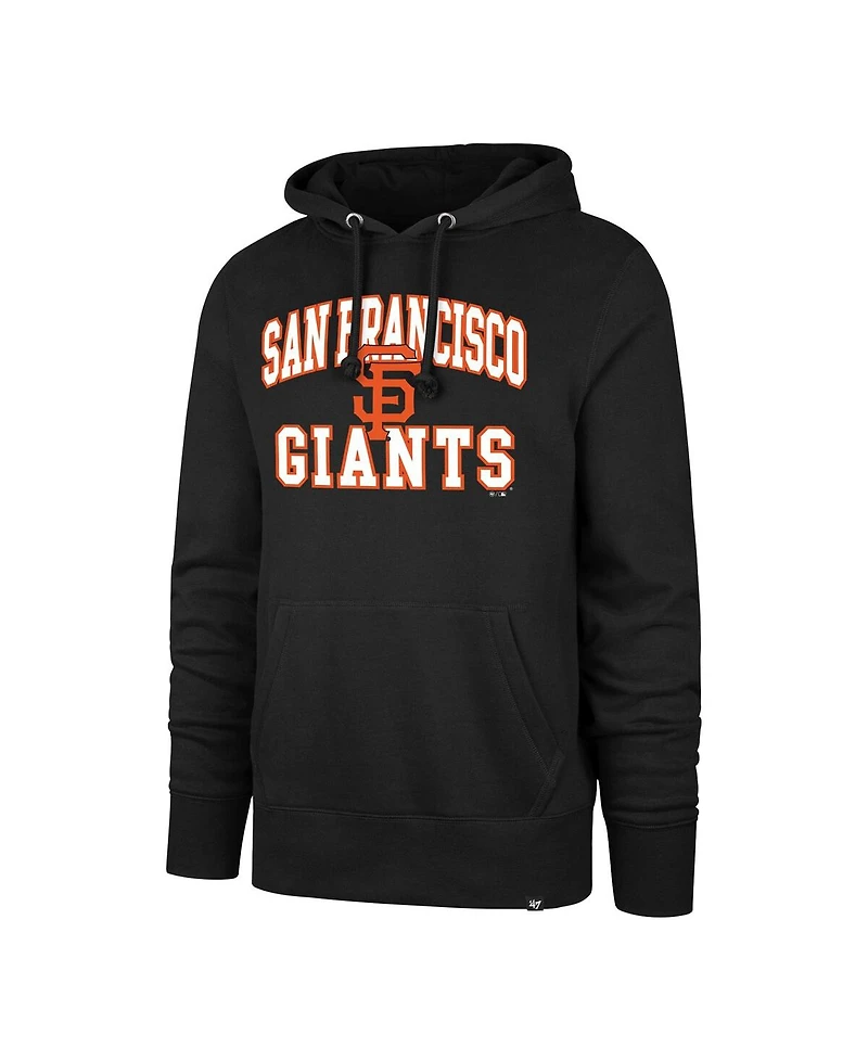 '47 Brand Men's Black San Francisco Giants Big Tall Velocity Fleece Pullover Hoodie