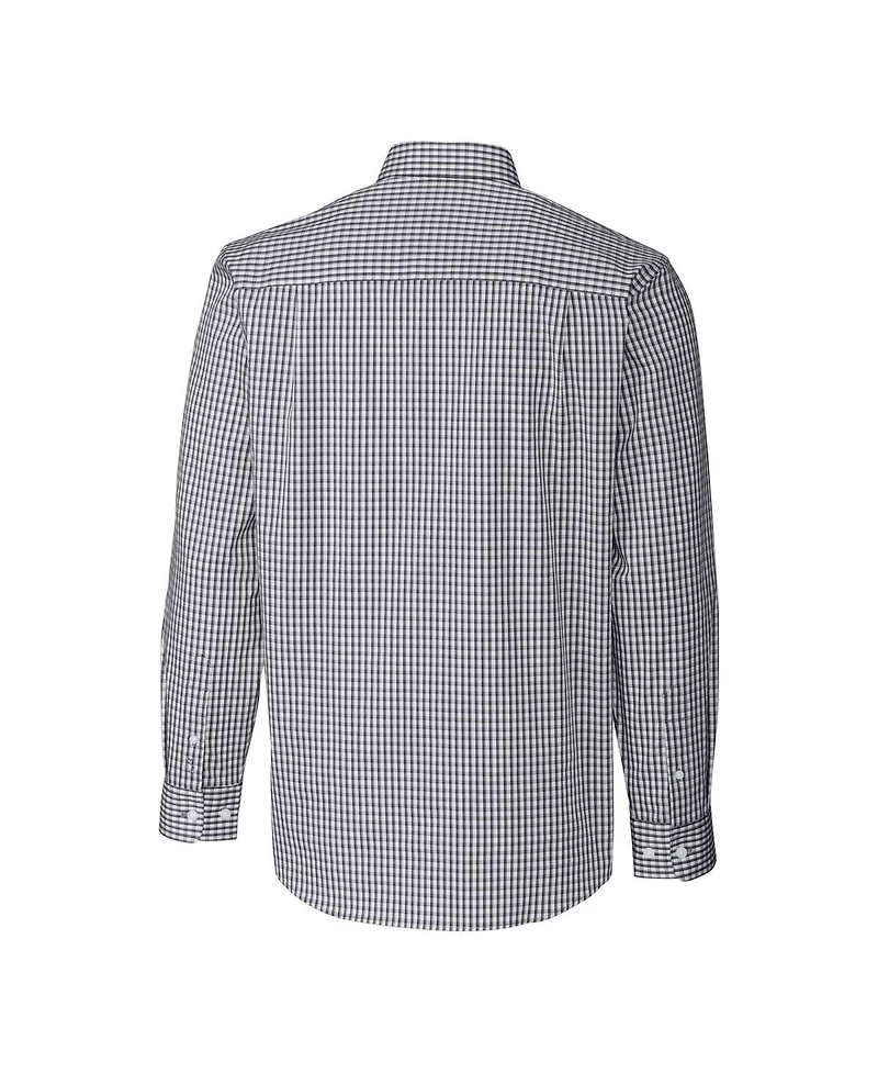 Cutter & Buck Men's Charcoal Georgia Bulldogs Alumni Logo Easy Care Stretch Gingham Dress Shirt