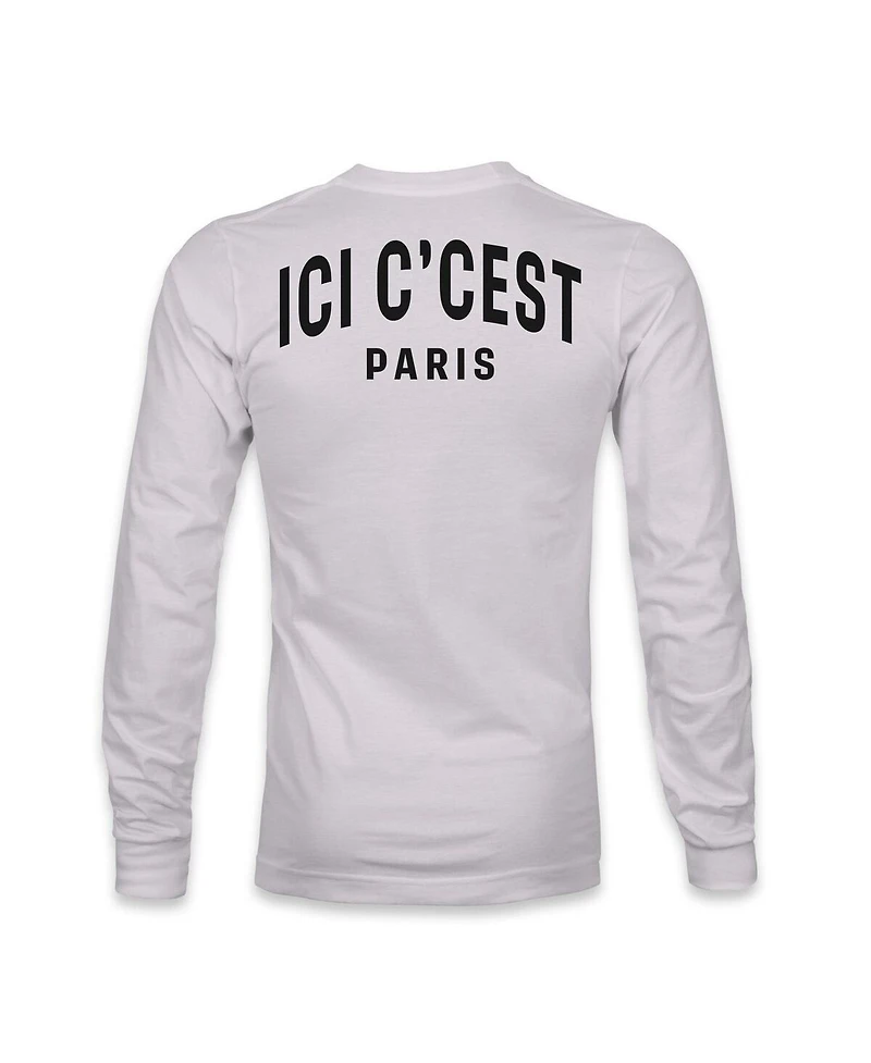 1863FC Men's Gray Paris Saint-Germain Back Team Arch Long Sleeve T-Shirt