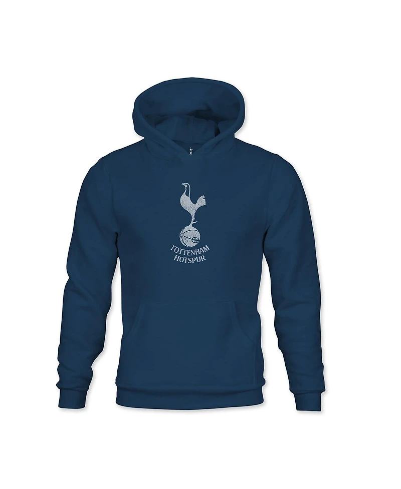 1863FC Big Boys and Girls Blue Tottenham Hotspur Mono Badge Fleece Pullover Hoodie