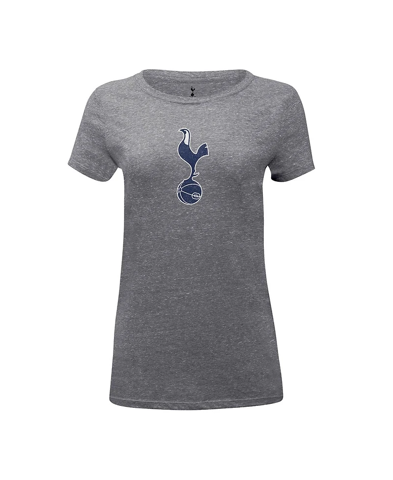 1863FC Women's Heather Gray Tottenham Hotspur Color Badge Tri-Blend T-Shirt