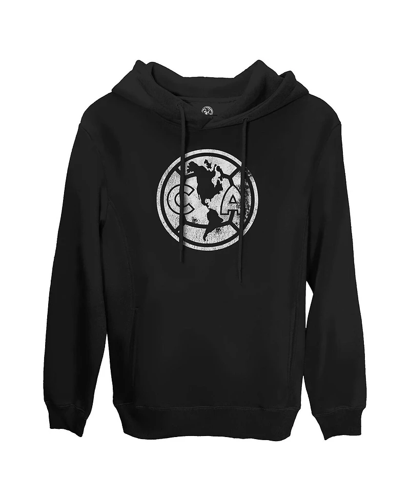 1863FC Men's Black Club America Mono Badge Fleece Pullover Hoodie Sweatshirt