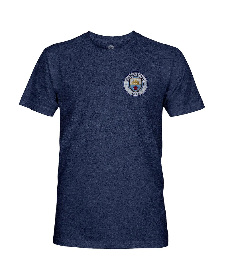 1863FC Men's Navy Manchester City Color Badge Retro Tri-Blend T-Shirt