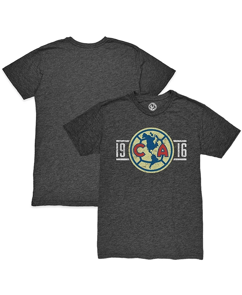 1863FC Men's Heather Black Club America Established Twisted Tri-Blend Slub T-Shirt