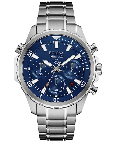 Bulova Men's Chronograph Marine Star Stainless Steel Bracelet Watch 43mm