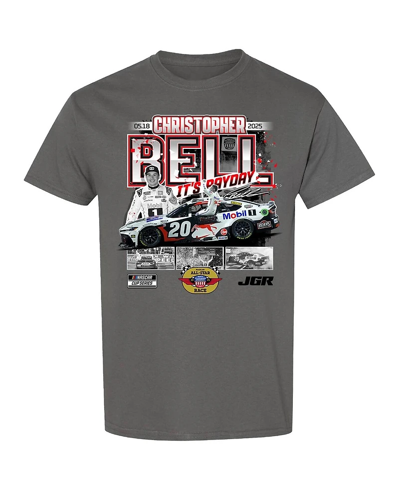 Checkered Flag Sports Men's Charcoal Christopher Bell 2025 Nascar All-Star Race Winner T-Shirt