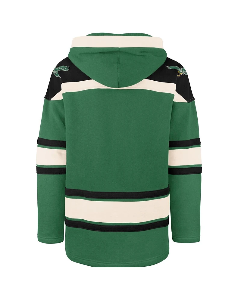 '47 Brand Men's Kelly Green Philadelphia Eagles Throwback Superior Lacer Hoodie