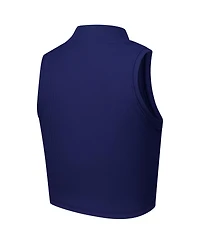 ZooZatz Women's Navy Michigan Wolverines Cropped Tank Top
