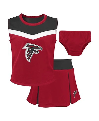 Outerstuff Girls Preschool 2-Piece Red Atlanta Falcons Spirit Cheerleader Set with Bloomers