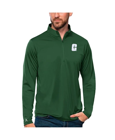 Antigua Men's Green Charlotte 49ers Tribute Quarter-Zip Top