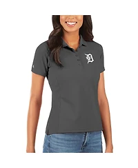 Antigua Women's Gray Detroit Tigers Legacy Pique Polo Shirt