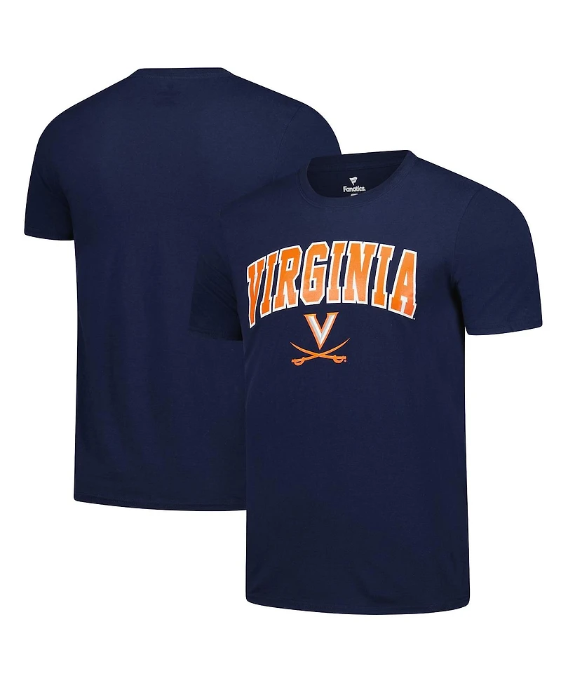 Fanatics Unlabeled Men's Navy Virginia Cavaliers Basic Arch T-Shirt