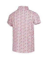 Garb Big Boys and Girls White/Scarlet Ohio State Buckeyes Tom Allover Print Performance Polo Shirt