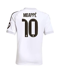 Adidas Big Boys and Girls Kylian Mbappe White Real Madrid 2025/26 Home Replica Player Jersey