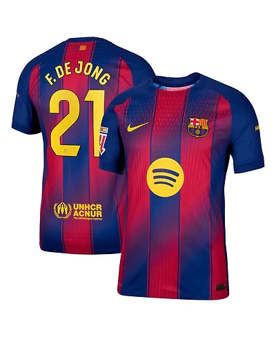 Nike Men's Frenkie de Jong Navy Barcelona 2025/26 Home Authentic Player Jersey
