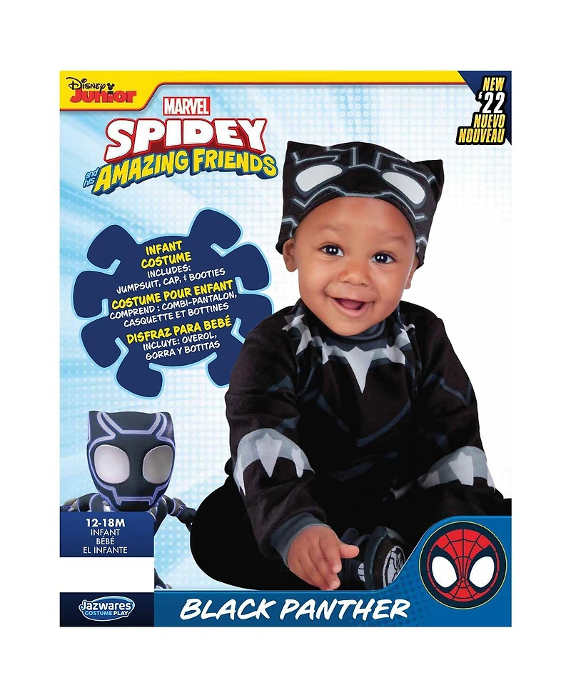 Jazwares Baby Boys and Girls Black Panther Costume with Hat