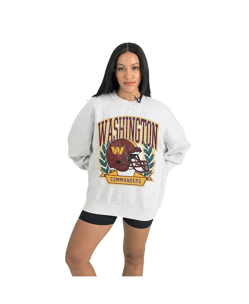 Gameday Couture Women's Gray Washington Commanders Heritage Premium Fleece Pullover Sweatshirt
