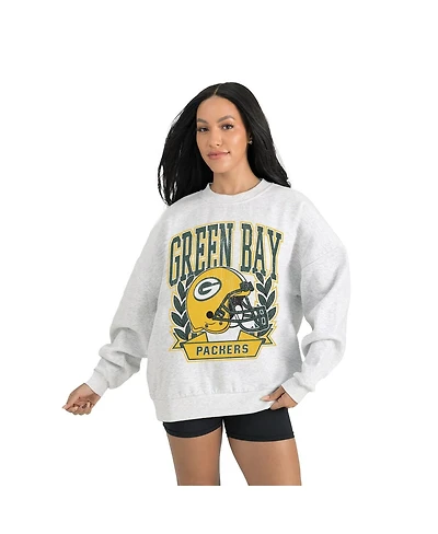 Gameday Couture Women's Gray Green Bay Packers Heritage Premium Fleece Pullover Sweatshirt