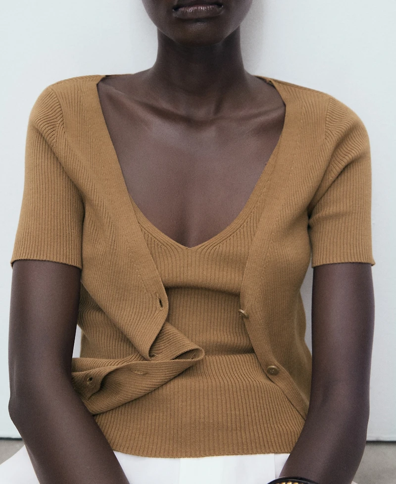 Mango Women's Mixed Ribbed Sweater
